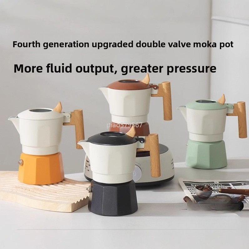Camp Percolator Coffee - Valve Moka Pot 3 Bar Stovetop