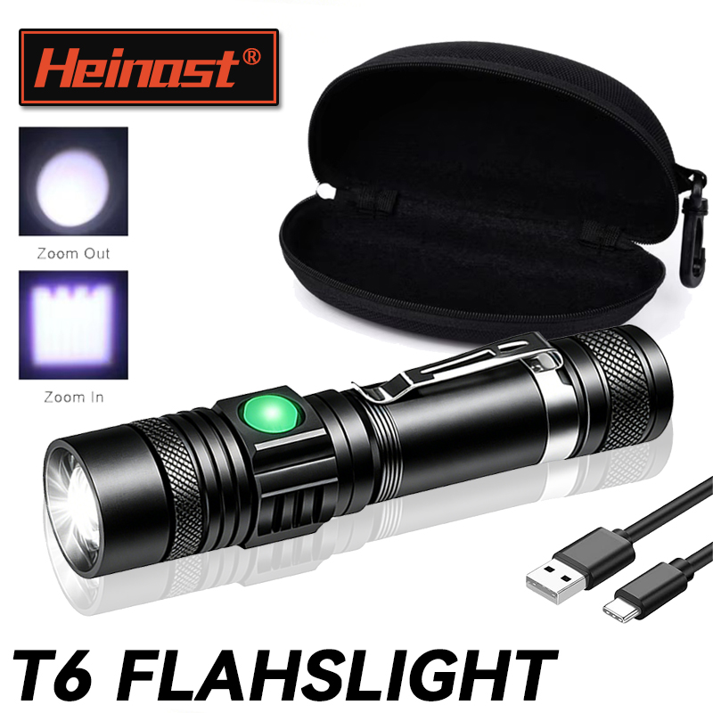 Headlamp - T6 LED Rechargeable Flashlight,18650 Zoomable Torch,