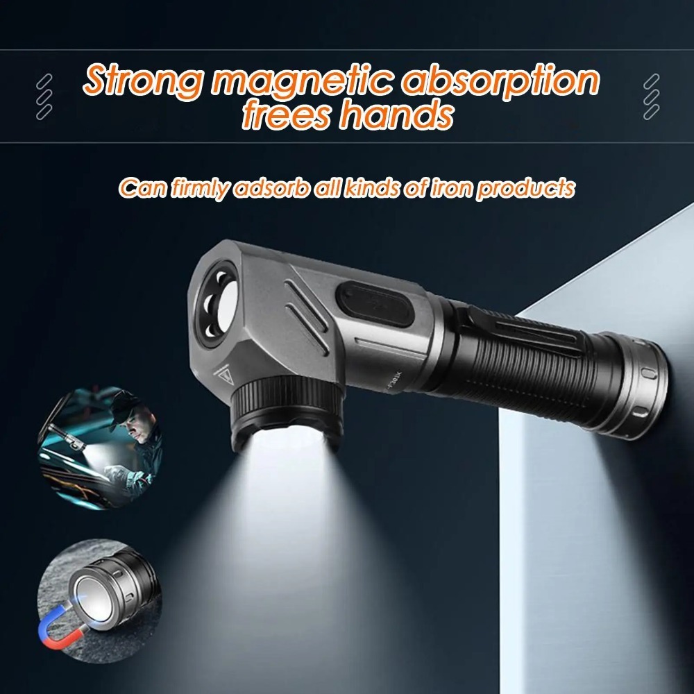Outdoor Camping Lampe - Powerful Mini LED Flashlight 90°Rotatable USB