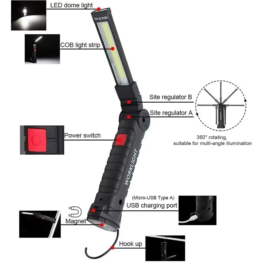Portable LED Flashlight with M - Outdoor Camping Lampe ulasan dan harga