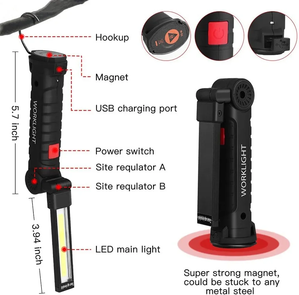 Portable COB LED Flashlight US - Outdoor Camping Adventure Lamp ulasan dan harga