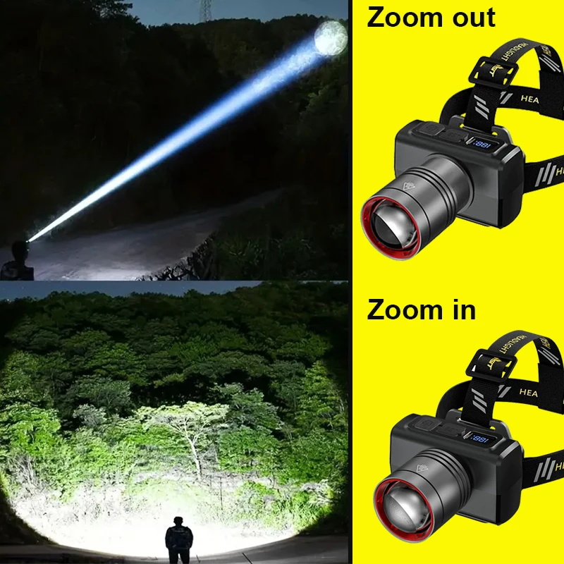 2026 LED digital Rechargeable  - Headlamp ulasan dan harga