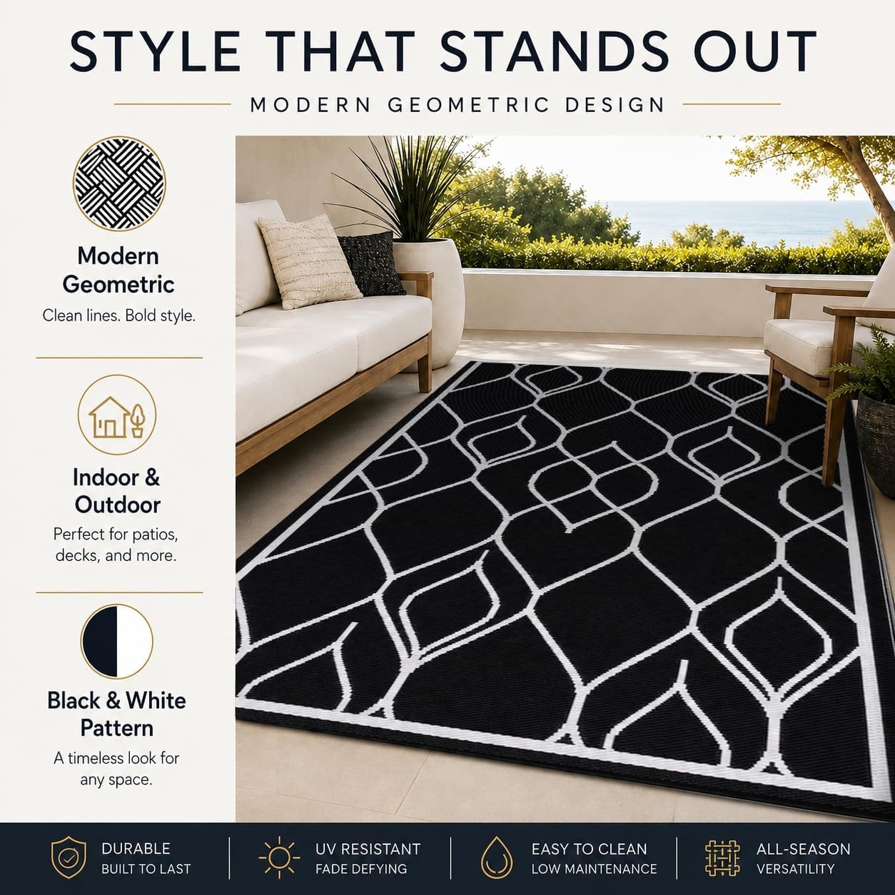 5x8 FT Indoor Outdoor Rug Wate - Outdoor Camping Rug Waterproof ulasan dan harga