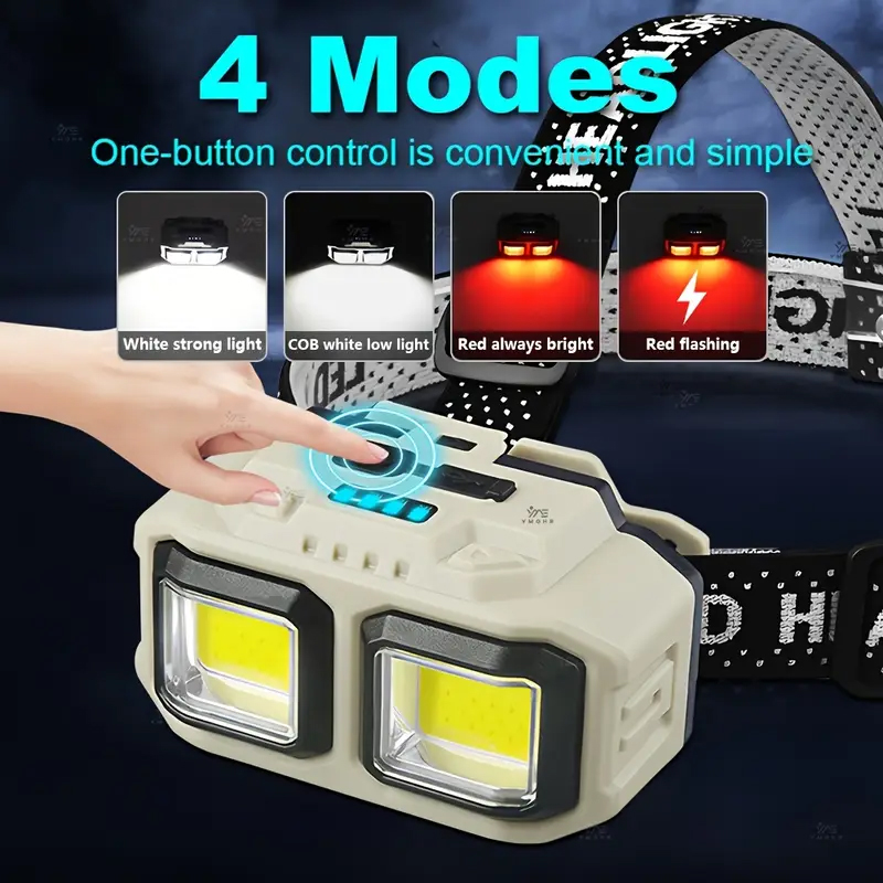 COB LED Headlamp Rechargeable  - Headlamp ulasan dan harga