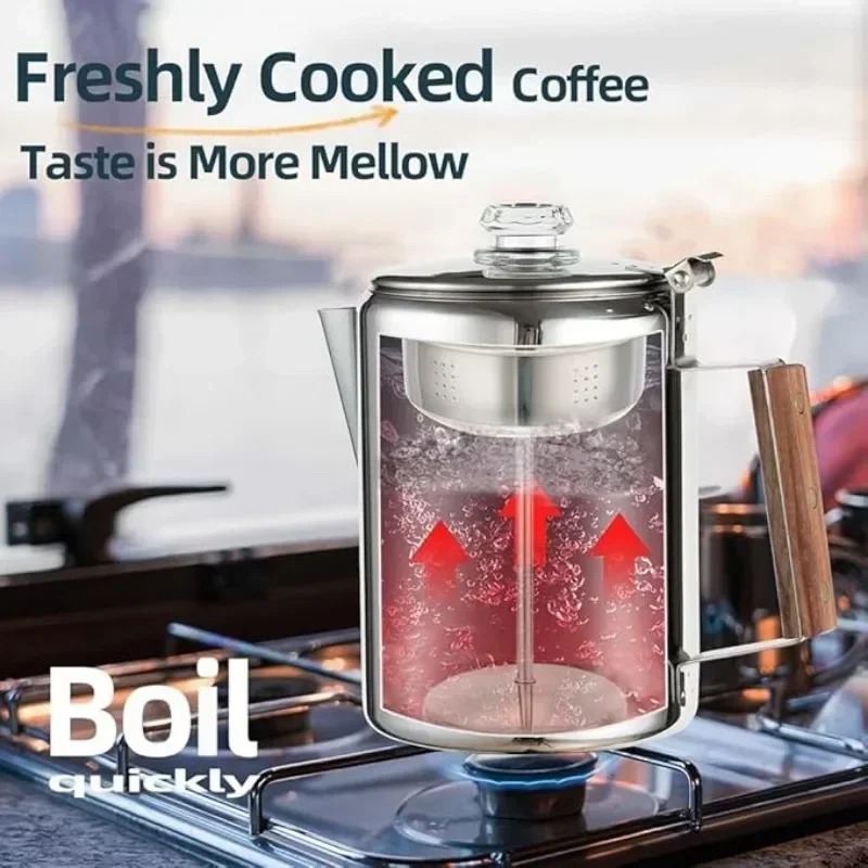 Stainless Steel Camping Coffee - Camp Percolator Coffee ulasan dan harga