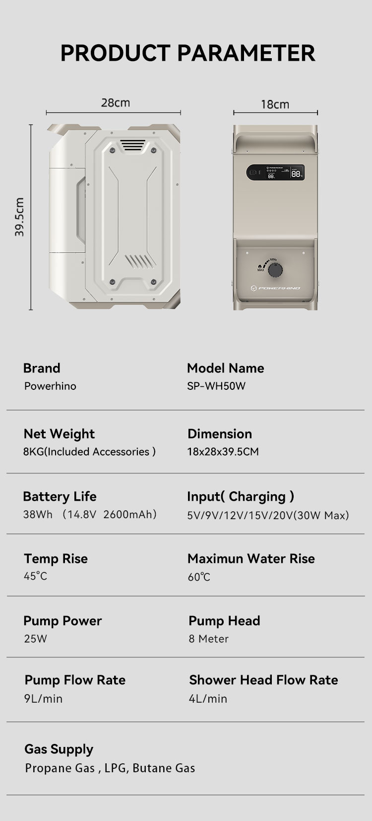 Powerhino Rechargeable 3L Wate - Outdoor Camping Heater ulasan dan harga
