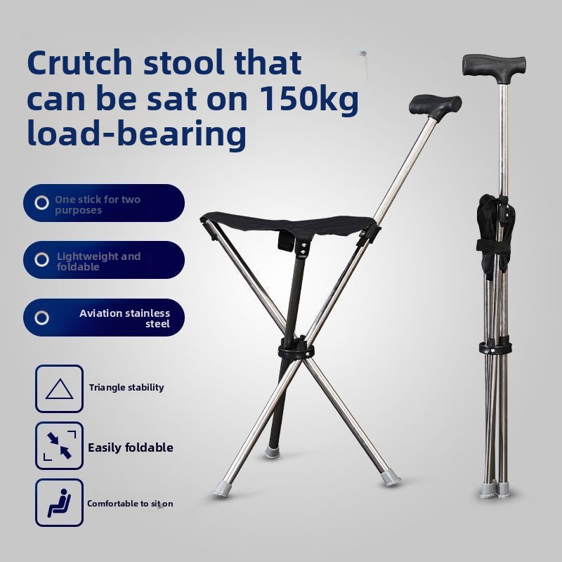 2-in-1 Folding Cane and Chair  - Outdoor Camping Table And Chairs ulasan dan harga