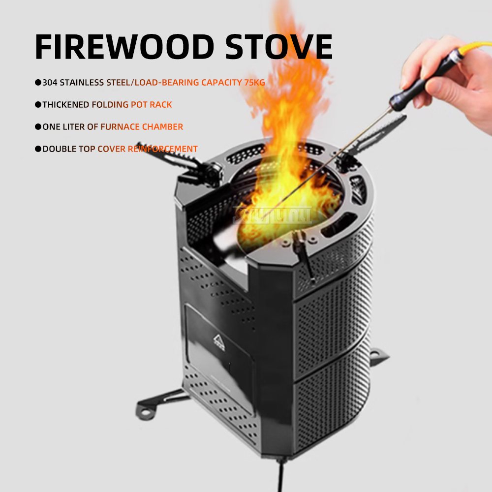 Picnic Cooker,Outdoor Wood-Bur - Outdoor Camping Wood Burning Stove ulasan dan harga