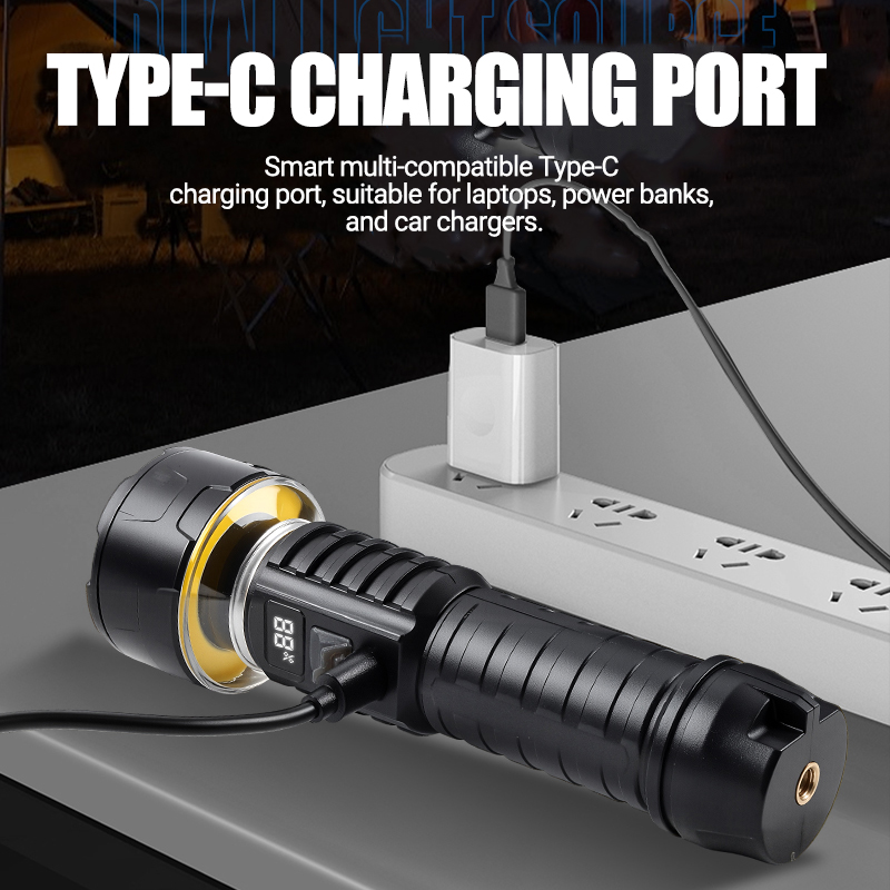 COB LED Flashlight Rechargeabl - Outdoor Camping Lampe ulasan dan harga