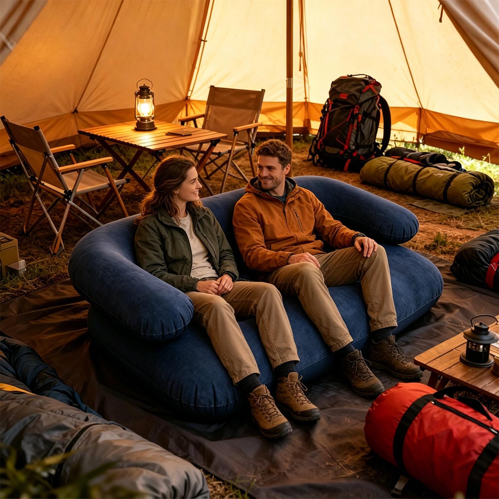 135X66X45cm Flocked Inflatable - Outdoor Camping Decke ulasan dan harga