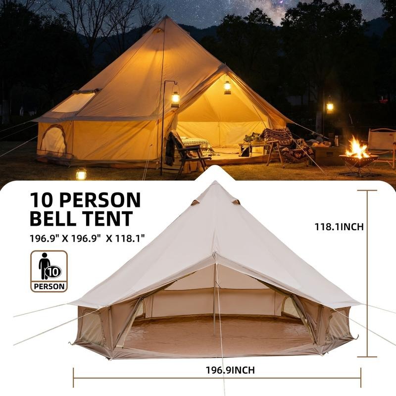 4 Season Bell Tent 16.4FT, Bei - Outdoor Yurt Camping ulasan dan harga