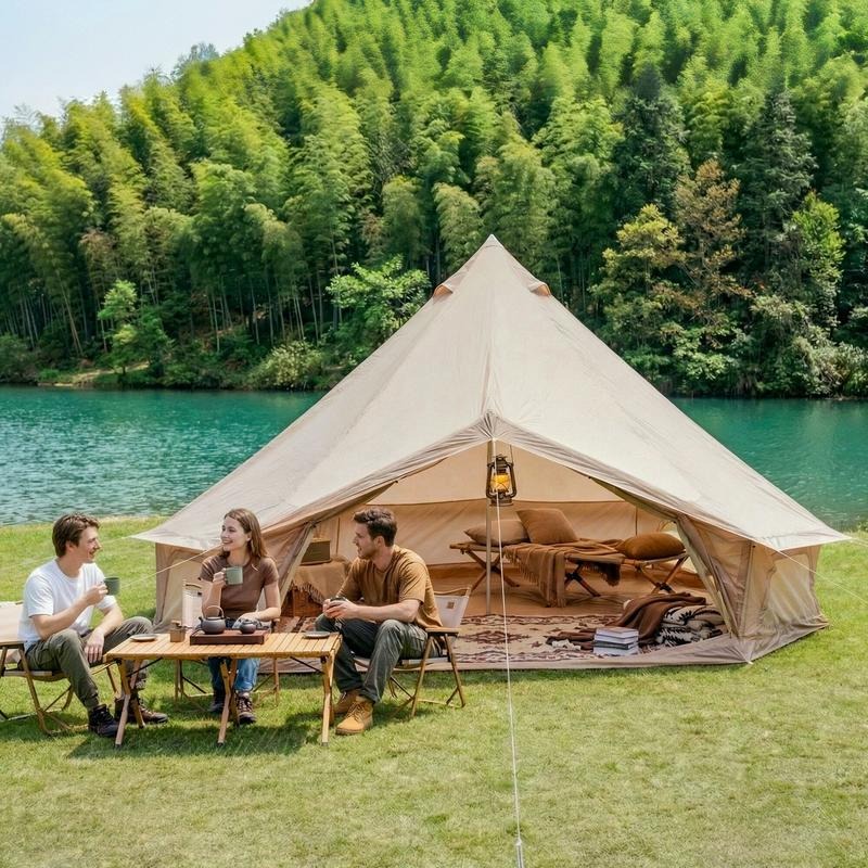 4 Season Bell Tent 16.4FT, Bei - Outdoor Yurt Camping ulasan dan harga
