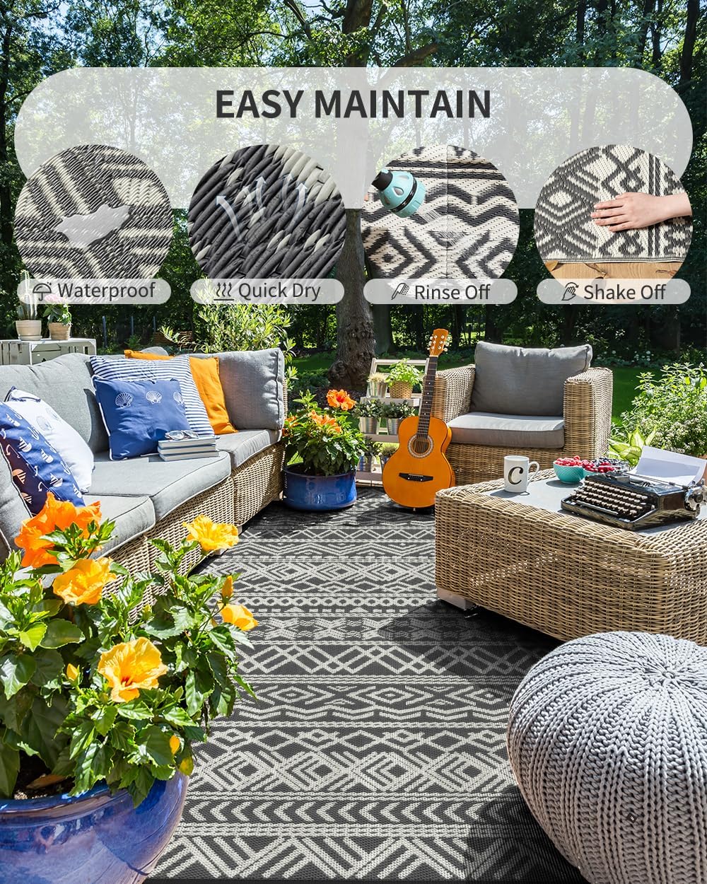 Outdoor Rug Carpet Waterproof  - Outdoor Camping Rugs 9X12 ulasan dan harga
