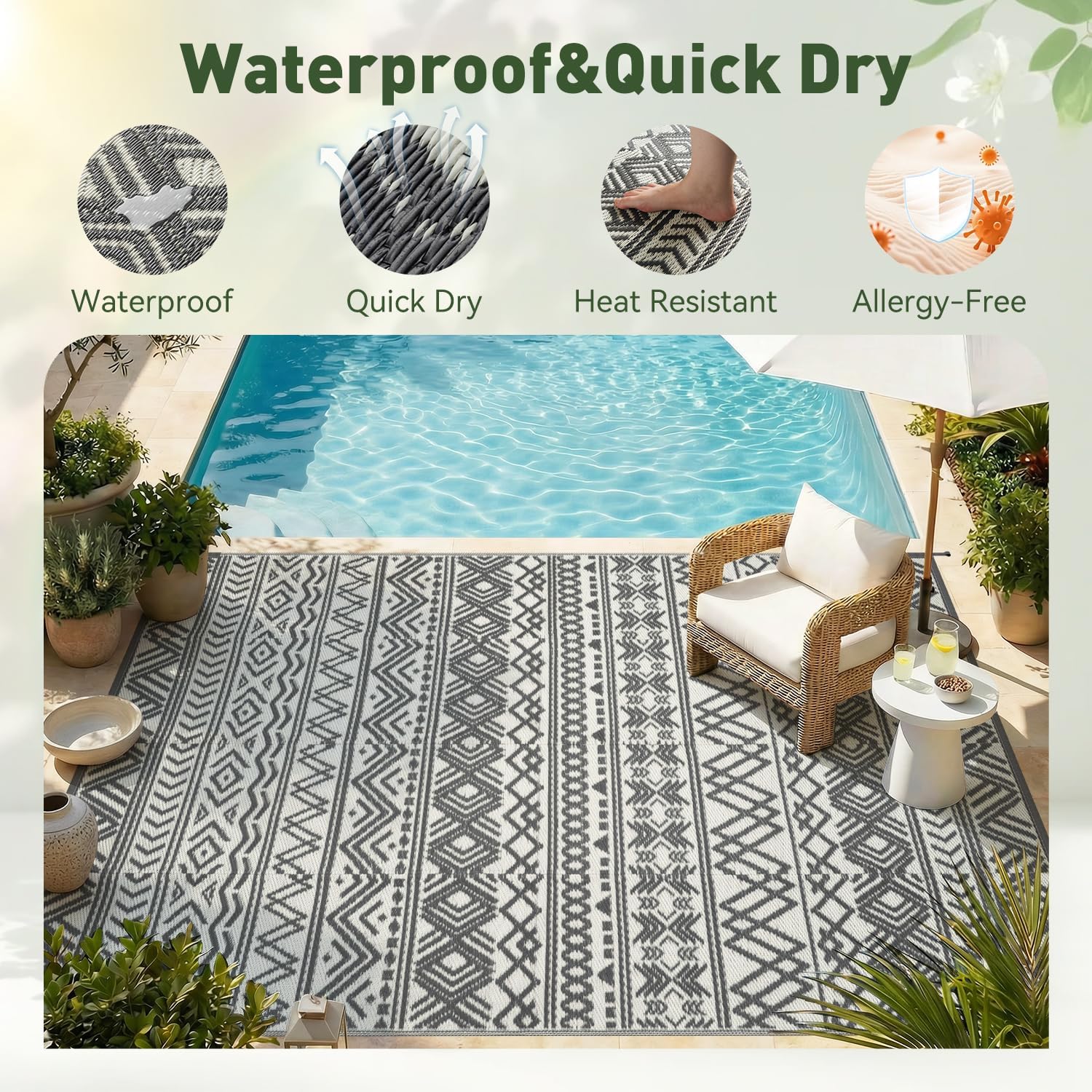 Outdoor Rug Carpet Waterproof  - Outdoor Camping Rugs 9X12 ulasan dan harga