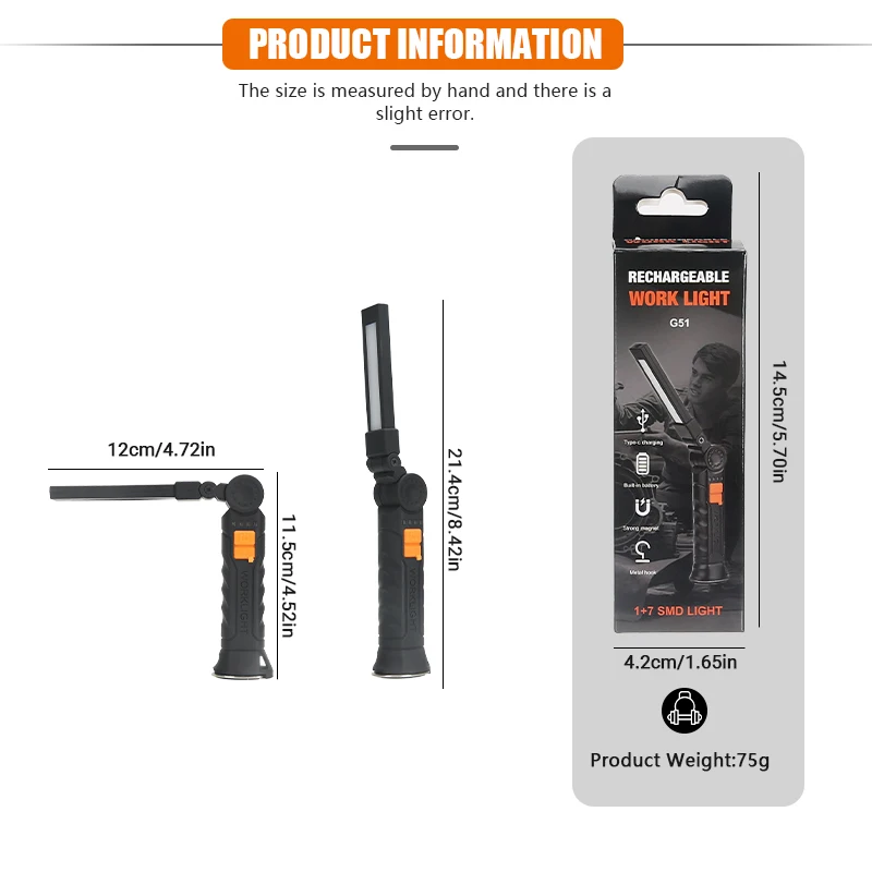 Portable COB LED Flashlight Re - Outdoor Camping Adventure Lamp ulasan dan harga