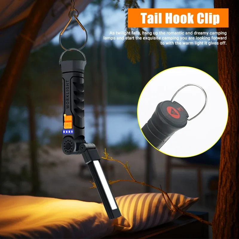 Portable COB LED Flashlight Re - Outdoor Camping Adventure Lamp ulasan dan harga