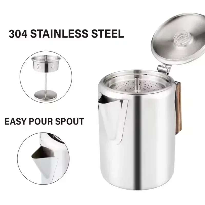 Stainless Steel Coffee Percola - Camp Percolator Coffee ulasan dan harga