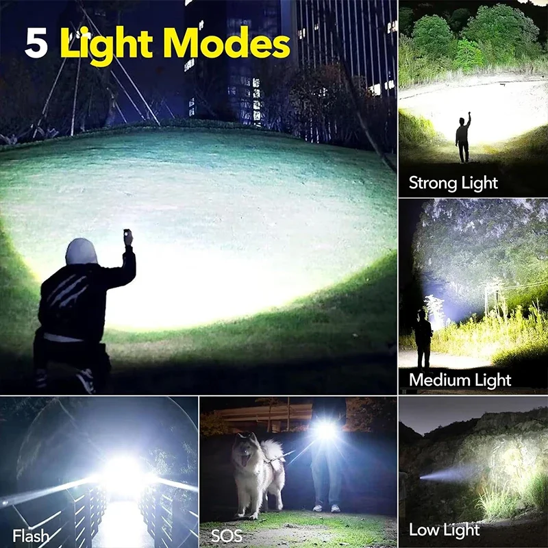 High Power LED Flashlight Rech - Outdoor Camping Lampe ulasan dan harga