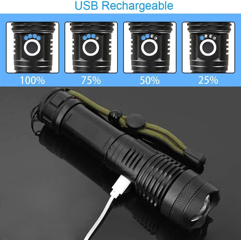 High Power LED Flashlight Rech - Outdoor Camping Lampe ulasan dan harga