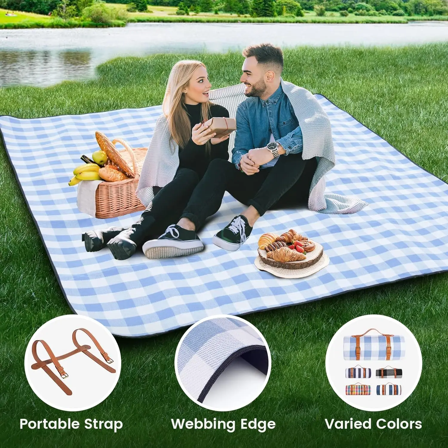 ZHUOHUA Picnic Blanket Extra L - Outdoor Camping Rug Waterproof ulasan dan harga